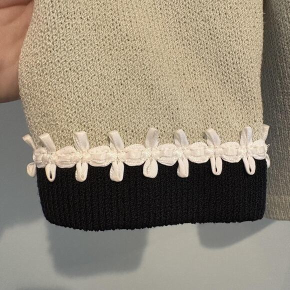 Vtg St John Cardigan 8 Green Black Pearl Trim Lady Jacket Santana Marie Gray USA - Picture 8 of 16